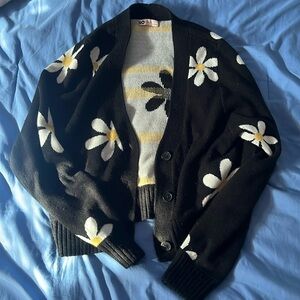 Black Daisy Cardigan